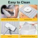 Memory Bath Mat Rug, 23.6x15.7 Inches, Comfortable, Soft, Non-Slip, Super Absorbent, Quick Drying Bathroom Rug for Floor, Tub & Shower, Machine Washable, Thick1 Piece- Striped Gray (1'4" x 1'11" (Rectangular))