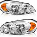 Headlights Assembly for 2006-2013 Chevy Impala | 2014-2016 Chevy Impala Limited | 2006-2007 Chevy Monte Carlo Chrome Housing Amber Reflector Replacement Driver and Passenger Side