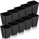 Amyhill 10 Pcs Small Garbage Can 2 Gallon Plastic Garbage Can Small Waste Basket for Bathroom Office Kitchen Living Room Bedroom Home Under Desk (Black)