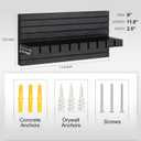 Belt Organizer for Closet, Belt Hanger Wall Mounts to Hold 9 Belts Without Slipping, Space Saving Belt Rack for Closet Organization Includes Mounting Hardware (11.8 x 5.5 x 2.5) (Black)