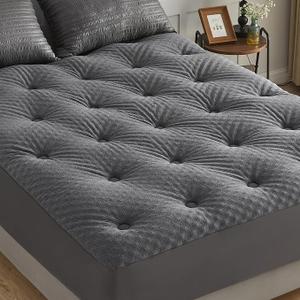 Memory Foam Mattress Topper, 54x75 Full, Gray
