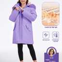 Arssm Girls Long Coat Kids Fleece Jacket Winter Puffer Jacket Warm Parka Outerwear with Hood (Purple)