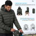 ASPO Men's Packable Puffer Jackets Winter Lightweight Detachable Hood Water-Resistant Down Coats Warm Insulated Hiking Travel (Black)