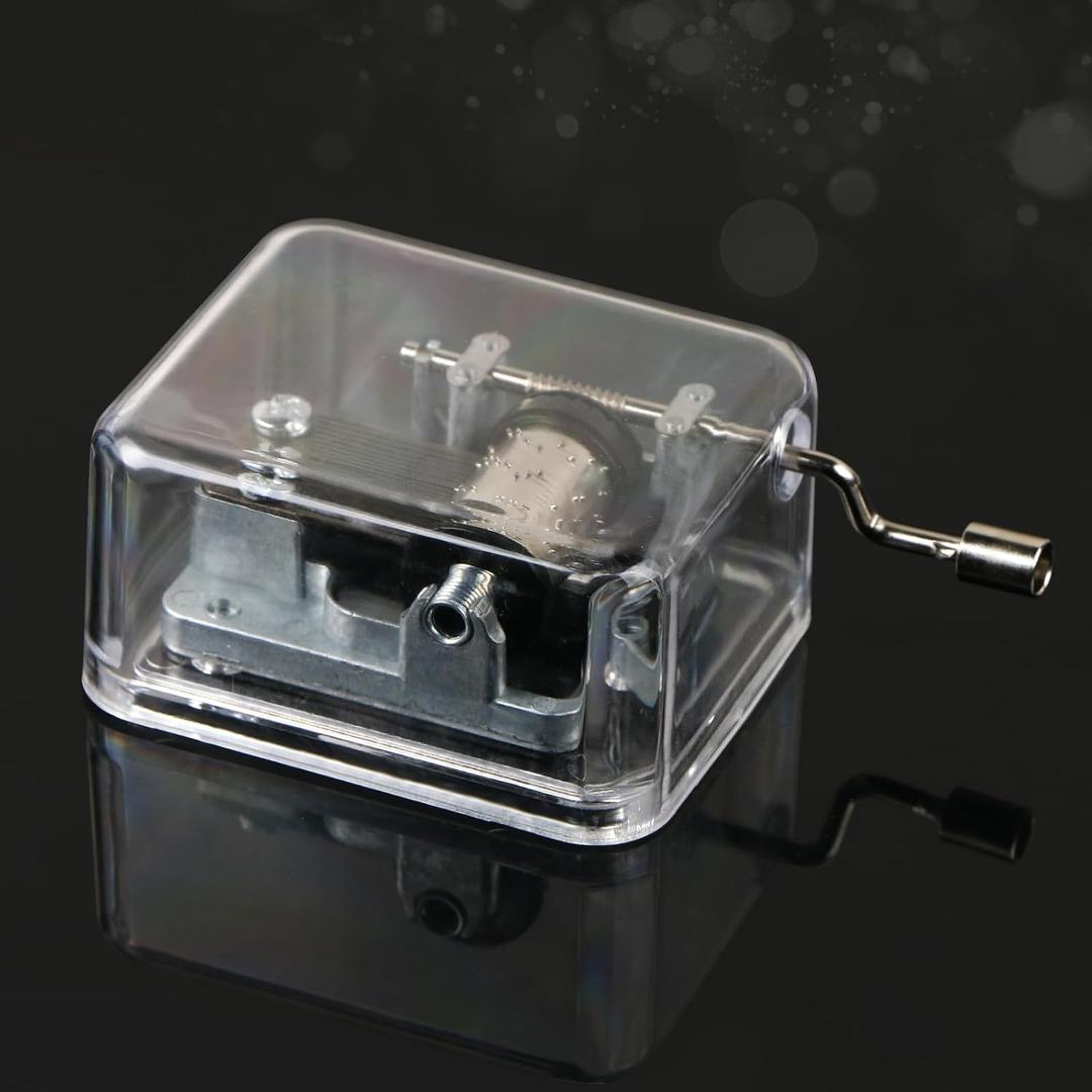Mini Music Box Transparent Acrylic Hand - Cranked Music Box, Exquisite Mechanical Melody Player for Decoration & Gift