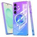 MIDIIUGCT for Samsung Galaxy S25 Case Clear, Compatible with Magnetic, Slim Gradient Lightweight Non Yellowing Wireless Charging, Magnet Soft Case for Galaxy S25 [Purple/ Blue] MUS-JBCX-02-03