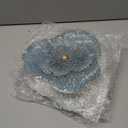 DILATATA 3 Pcs Metal Flower Wall Art Set 10 Inch Rustic Modern Floral Sculpture 3D Metal Flower Wall Hanging Accent for Indoor Living Room Bedroom Kitchen Bathroom Garden Patio Decor - Blue