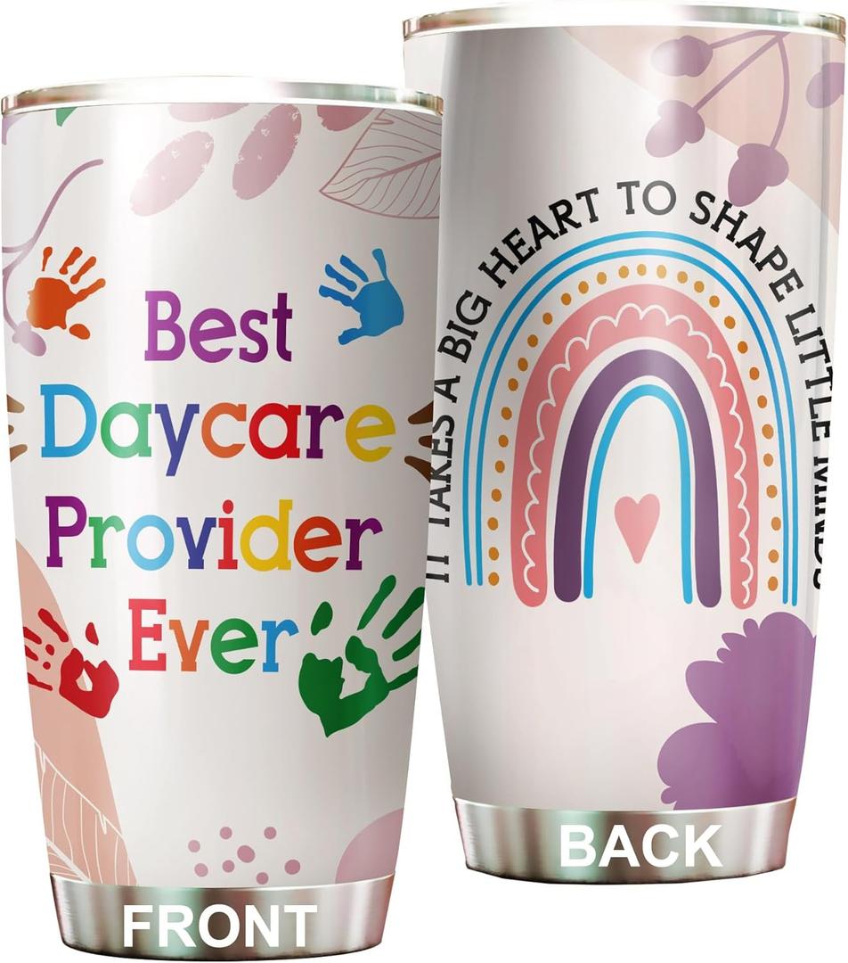 Daycare Tumbler Stainless Steel 20oz, Daycare Teacher Appreciation Gifts Bulk For Christmas Mothers Day, Childcare Provider Gifts for Women Men Coffee Cup (TB889A13)