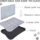 Indoor Dog Potty Tray with Splash Guard, 20"x15.5"x1.4" Pee Pad Holder for Puppies & Small Dogs, Waterproof Easy-Clean Dog Toilet Training Tray (Gray)