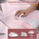 Wireless Keyboard and Mouse Combo, Wave Keys Full-Sized Ergonomic Keyboard with Cushioned Plam Rest, Phone Holder, Comfortable Natural Typing, 2.4G Cordless Set for Computer, Laptop, Pc, Mac, Windows