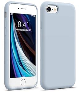 AOTESIER Compatible with iPhone SE 2020/ 2022 and iPhone 7/ 8 Case 4.7 inch, Silky Touch Premium Soft Liquid Silicone Rubber Anti-Fingerprint Full-Body Protective Flexible Bumper Case (Baby Blue)