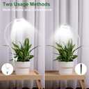 Wolezek 2 in 1 Grow Lights for Indoor Plants, 3 Colors Plant Lights for Indoor Growing with 360 Gooseneck, 48 LEDs Full Spectrum Plant Grow Lights Indoor, 6/12/16H Timer, 5 Brightness, White 3 Pack