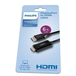 Philips 6' Display Port to HDMI Cable - Black