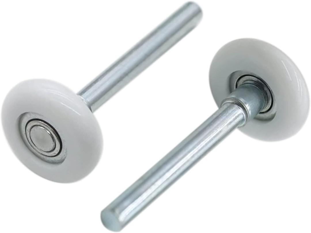 2 Packs 1.8" Nylon Garage Door Roller 4" Stem, Quiet Garage Door Wheels for Garage Door Track Replacement, Long Service Life and High Load 11 Ball Bearing (White)