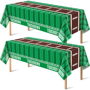 OHOME 2 Pack Super Game Bowl Party Decorations 2026 - Football Party Decorations | Football Tablecloth - Football Supplies Favors Decor Accessories for Birthday Banner Backdrop,54" X 108" (White and Green)