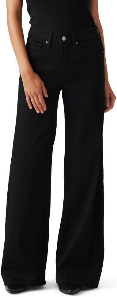 318 Shaping Wide Leg Levi Jeans, 22W M, Soft Black