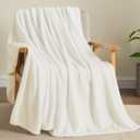 BEDELITE Fleece Blanket Cream Throw Blankets for Couch & Bed, Luxury Plush Cozy Fuzzy Blanket 50" x 60", Super Soft Warm Lightweight Throw Blanket for Travel Camping