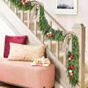 Lvydec Christmas Pine Garland, 6.5ft Realistic Cedar Cypress Greenery Decoration, Holiday Mantel Fireplace Table Centerpiece (Light Green)