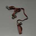 Leather Dog Doorbells for Door Knob, Adjustable Brass Potty Training Bells for Puppy to Go Outside, Easy Dog Door Bell for Potty Training (Dark Brown Leather Silver Bells)