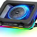 KeiBn Gaming Laptop Cooling Pad, Laptop Cooling Stand with 5.5inch External Cooling Fan, Rapid Cooling Laptop 15.6-19.3inch, Infinitely Variable Speed, 8 Height Stands, 4 USB Ports, Blue- K1