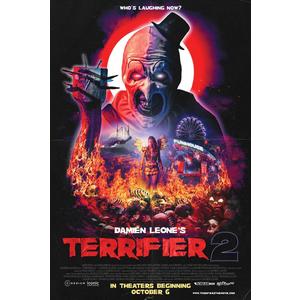 Terrifier 2 Movie Poster Wall Art Measures 24 x 36 inches (unframed)