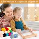 Lemonfilter Weaving Loom for Kids, 9" x 11" DIY Hand-Knitting Wooden Tapestry Weaving Loom Kit, Large Weave Frame for Adult and Beginners Handcraft Gift for Birthday Christmas