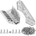 12-Pack Premium Stainless Steel Corner Brackets for Wood Frame, Universal Metal Hardware Corner Braces with Screws, Wooden Furniture Corner Connectors Such as Drawers, Cabinets, Tables and Chairs