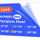 Plexiglass Sheets (6mm Thick (1/4"), 20" x 24" (2 Pack))