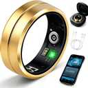 Smart Ring for Women Men, All-New Matte Scratch-Resistant Design, Health & Fitness Tracker for Sleep, Stress & Activity Monitoring, Long Battery Life, Waterproof, No App Fee, Gold 7