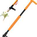 Weed Puller Tool, Fully Stand Up Weeding Tool With 3 Claws - Zero Bending and Back Saver, Effortless and Efficient Weed Remover, Durable and Lightweight Weeder, Ideal for Effortless Weed Removal (Yellow)