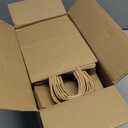 BAG BOX 100 Pcs Medium 8.25x4.3x10.6 Inch Brown Kraft Paper Gift Bags with Handles for Bulk Wedding, Party Favors, Grocery, Shopping, Retail Merchandise, Gift Sacks