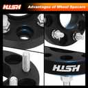 HISH 5x114.3 Wheel Spacers, Forged 1 Inch Wheel Spacer with Hubcentric 5x4.5 66.1mm Bore M12x1.25 Lugs, 6061-T6 Aluminum Alloy, Fit for 370Z 350Z 240SX 300ZX GTR Murano Maxima Sentra
