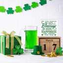 St. Patricks Day Decor Wooden Box Sign, Irish Blessing Shamrock Wood Sign Plaque, May Your Troubles Be Less Farmhouse Tabletop Desk Shelf Tiered Tray Decoration, Irish Holiday Gift