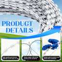 98ft Razor Wire Fencing Concertina Barbed Wire Fence, 18inch D