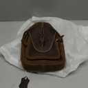 Genuine Leather Sling Bag for Men Women Backpack Chest Shoulder Satchel Crossbody Bags Casual Outdoor Daypack (Deep Brown)