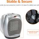 Amazon Basics Oscillating Ceramic Portable Indoor Space Heater, Fast Heating Technology, Overheat and Tip-Over Protection, Adjustable Thermostat, 1500W, 7.52"D x 6.34"W x 9.45"H, Silver