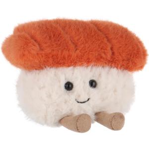 Apricot Lamb Sushi Plush Food Plushies Stuffed Animals for Kids, Soft Cute Plush Toys for Baby Girl and Boy, Fluffy Salmon Sushi