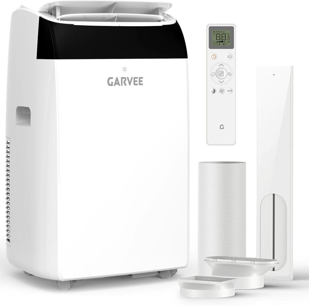 Garvee 14000 BTU Portable Air Conditioner with Follow Me Function, 3-in-1 AC Includes Remote & Full Window Kit, Cools Areas Up to 750 Sq. Ft, 115V