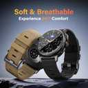Rugged Nylon Band Compatible with Samsung Galaxy Watch 8 40mm 44mm/8 Classic 46mm, Breathable One Click No Gap Sport Strap for Samsung Galaxy Watch 8 Classic Band 46mm/8 44 mm 40 mm Men, Khaki-Black