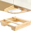 9-inch Paper Plate Dispenser, Under Cabinet Bamboo Plates Holder, Kitchen Counter Vertical Plate Dipensers Holders Countertop Caddy