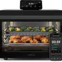 CHEF iQ MiniOven Smart Toaster Oven Air Fryer Combo, 11-in-1 Countertop Convection Oven, Bake, Broil, Air Fry, Broil, Dehydrate, 1750W, 25 Qt Capacity, Fast Cooking with Touchscreen Controls Black, 25 Quart