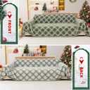 Reversible Couch Cover Blanket, Christmas Couch Cover, Chenille Sofa Cover Blanket, Christmas Sofa Covers Washable, 71"71" Couch Protector for Recliner & Chair (1PC, Green, Single Seater)