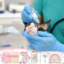 Skylety 5 Pcs Pink Christmas Vet Tech Gifts, Veterinarian Gifts for Women, Veterinarian Appreciation Gift, Vet Tech Accessories Supplies, Glass Cup Basket Set for Veterinary Practitioner Graduate