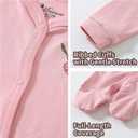 Minicoco Baby Girl Footies Romper - 100% Cotton, Soft Casual Outfit with Cute Designs for Newborn to 24 Months Infant Girls, Pink