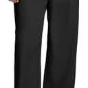Susclude Mens Casual Dress Pants Old Money Pleated Baggy Wide Leg Vintage Relaxed Fit Slacks Work Office Trousers, Black, 34