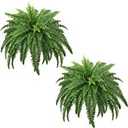 45" Fake Ferns, Realistic Large Artificial Bush Plants, 2 Artificial Boston Ferns with 59 Fronds for Outdoors Planter Indoor Home Garden Porch Decor