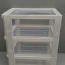 Gonice Small 3 Drawer Storage Organizer, White Plastic Drawer Storage, Small Desktop Organizer for Home, Office