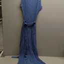 V FOR CITY Maternity Dress for Baby Shower Cable Knit Slit Pregnancy Dresses Casual Sleeveless Bodycon Pregnant Clothes (Medium, Blue)