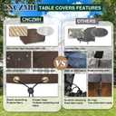 Square Heavy Duty Patio Table Covers Waterproof, 600D Outdoor Dining Table and Chair Set Covers, Outdoor Furniture Cover Waterproof for Sectional Sofa Couch 32''L x 32''W x 28''H, Brown