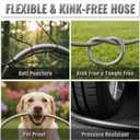 SheeChung Short Garden Hose 4ft x 5/8",Metal Garden Hose for Hose Reel Faucet,Heavy Duty 304 Stainless Steel Metal Leader Hose,Lightweight & Leakproof Water Hose for Outdoor,Yard,Lawn,Male to Female