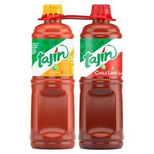 Tajin Fruity Chamoy Sauce, 15.38 oz, and Tajin Chile Lime Sauce, 15.38 oz, Fruity and Tangy Mexican Sauces for Fruit, Vegetables, Snacks, Mangonadas, and Drinks, (Pack of 2)